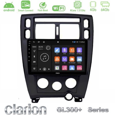 Clarion GL300+ Series 4Core Android ClarionOS 4+64GB Hyundai Tucson Navigation Multimedia Tablet 9" (Μαύρο)