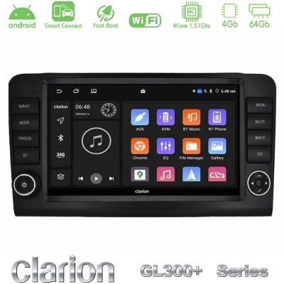 Clarion GL300+ Series 4Core Android ClarionOS 4+64GB Mercedes ML/GL Class W164 2006-2011 Navigation Multimedia Tablet 9" (OEM Lo