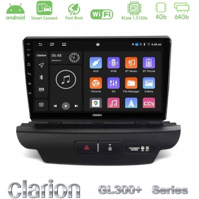 Clarion GL300+ Series 4Core Android ClarionOS 4+64GB Kia Ceed 2018-2023 Navigation Multimedia Tablet 9" (Low Version)