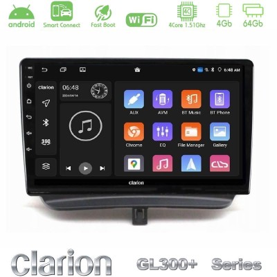 Clarion GL300+ Series 4Core Android ClarionOS 4+64GB Ford Courier 2015-2023 Navigation Multimedia Tablet 9"