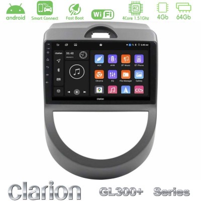 Clarion GL300+ Series 4Core Android ClarionOS 4+64GB Kia Soul 2009-2011 Navigation Multimedia Tablet 9"