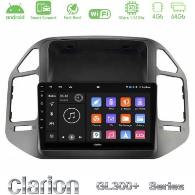 Clarion GL300+ Series 4Core Android ClarionOS 4+64GB Mitsubishi Pajero 2002-2006 Navigation Multimedia Tablet 9"