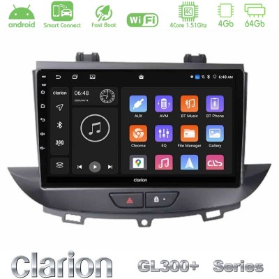 Clarion GL300+ Series 4Core Android ClarionOS 4+64GB Opel Grandland/Crossland X Navigation Multimedia Tablet 9"