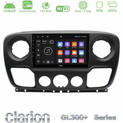 Clarion GL300+ Series 4Core Android ClarionOS 4+64GB Renault/Nissan/Opel Navigation Multimedia Tablet 10"
