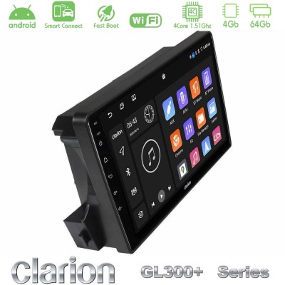Clarion GL300+ Series 4Core Android ClarionOS 4+64GB Ssangyong Actyon/Kyron 2005-2014 Navigation Multimedia Tablet 9"
