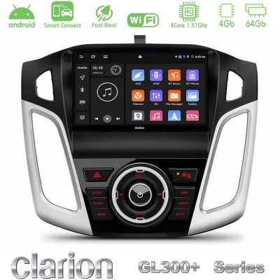 Clarion GL300+ Series 4Core Android ClarionOS 4+64GB Ford Focus 2012-2018 Navigation Multimedia Tablet 9"