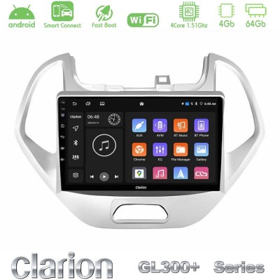 Clarion GL300+ Series 4Core Android ClarionOS 4+64GB Ford KA 2016-2020 Navigation Multimedia Tablet 9"