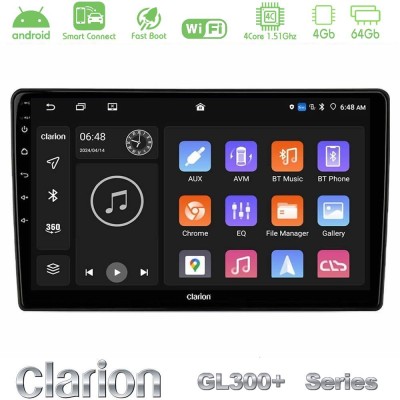 Clarion GL300+ Series 4Core Android ClarionOS 4+64GB Hyundai H1 2009-2015 Navigation Multimedia Tablet 9"