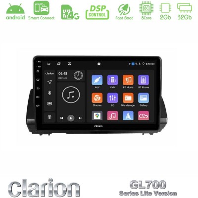 Clarion GL700 Lite Series 8Core Android ClarionOS 2+32GB Dacia Sandero/Logan/Jogger 2022- Navigation Multimedia Tablet 9" Με Car