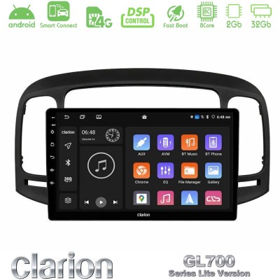 Clarion GL700 Lite Series 8Core Android ClarionOS 2+32GB Hyundai Accent 2006-2011 Navigation Multimedia Tablet 9" Με Carplay & A