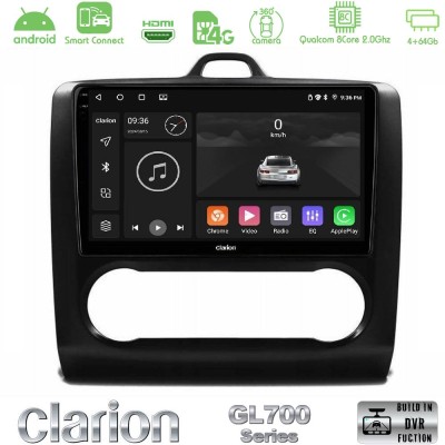 Clarion GL700 Series 8Core Android ClarionOS 4+64GB Ford Focus Auto AC Navigation Multimedia Tablet 9" Με Carplay & Android Auto