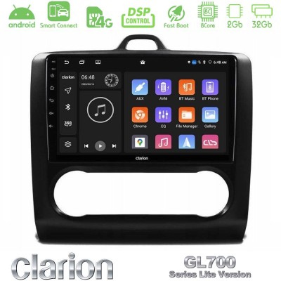Clarion GL700 Lite Series 8Core Android ClarionOS 2+32GB Ford Focus Auto AC Navigation Multimedia Tablet 9" Με Carplay & Android