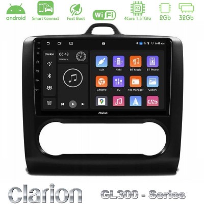 Clarion GL300 Series 4Core Android ClarionOS 2+32GB Ford Focus Auto AC Navigation Multimedia Tablet 9" Με Carplay & Android Auto