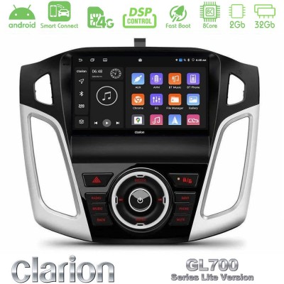 Clarion GL700 Lite Series 8Core Android ClarionOS 2+32GB Ford Focus 2012-2018 Navigation Multimedia Tablet 9" Με Carplay & Andro