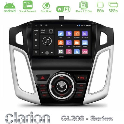 Clarion GL300 Series 4Core Android ClarionOS 2+32GB Ford Focus 2012-2018 Navigation Multimedia Tablet 9" Με Carplay & Android Au