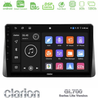 Clarion GL700 Lite Series 8Core Android ClarionOS 6+128GB Ford Focus 2019- Navigation Multimedia Tablet 9" Με Carplay & Android 