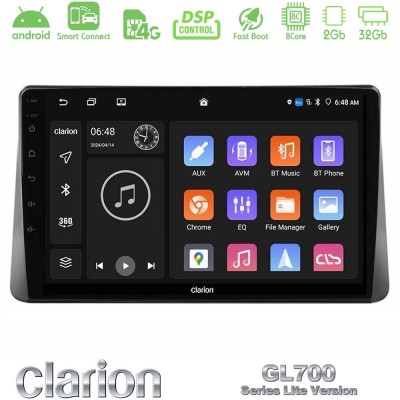 Clarion GL700 Lite Series 8Core Android ClarionOS 2+32GB Ford Focus 2019- Navigation Multimedia Tablet 9" Με Carplay & Android A