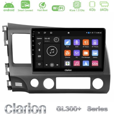 Clarion GL300+ Series 4Core Android ClarionOS 4+64GB Honda Civic&nbsp;2006-2011 Navigation Multimedia Tablet 10"