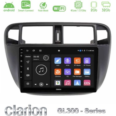Clarion GL300 Series 4Core Android ClarionOS 2+32GB Honda Civic 1995-2001 Navigation Multimedia Tablet 9" Με Carplay & Android A