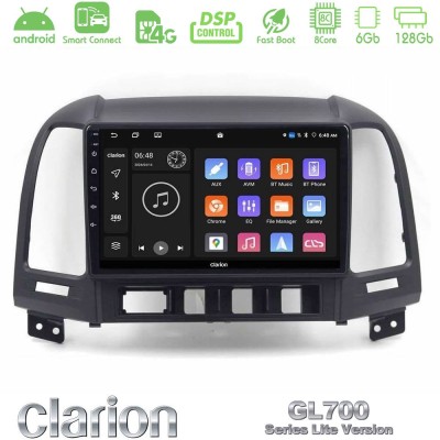 Clarion GL700 Lite Series 8Core Android ClarionOS 6+128GB Hyundai Santa Fe 2006-2013 Navigation Multimedia Tablet 9" Με Carplay 