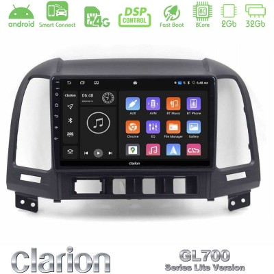 Clarion GL700 Lite Series 8Core Android ClarionOS 2+32GB Hyundai Santa Fe 2006-2013 Navigation Multimedia Tablet 9" Με Carplay &