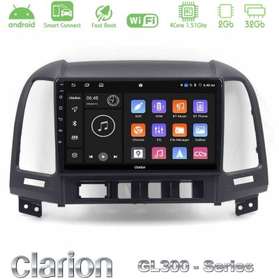 Clarion GL300 Series 4Core Android ClarionOS 2+32GB Hyundai Santa Fe 2006-2013 Navigation Multimedia Tablet 9" Με Carplay & Andr