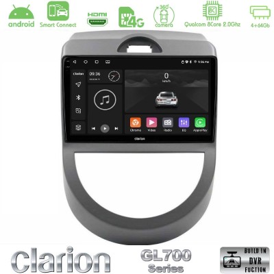 Clarion GL700 Series 8Core Android ClarionOS 4+64GB Kia Soul 2009-2011 Navigation Multimedia Tablet 9" Με Carplay & Android Auto