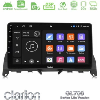 Clarion GL700 Lite Series 8Core Android ClarionOS 2+32GB Mercedes C-Class W204 2008-2011 Navigation Multimedia Tablet 9" Με Carp