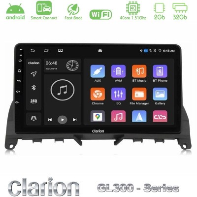 Clarion GL300 Series 4Core Android ClarionOS 2+32GB Mercedes C-Class W204 2008-2011 Navigation Multimedia Tablet 9" Με Carplay &
