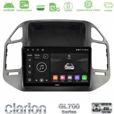 Clarion GL700 Series 8Core Android ClarionOS 4+64GB Mitsubishi Pajero 2002-2006 Navigation Multimedia Tablet 9" Με Carplay & And