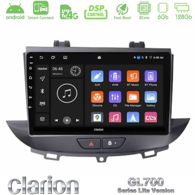 Clarion GL700 Lite Series 8Core Android ClarionOS 6+128GB Opel Grandland/Crossland X Navigation Multimedia Tablet 9" Με Carplay 