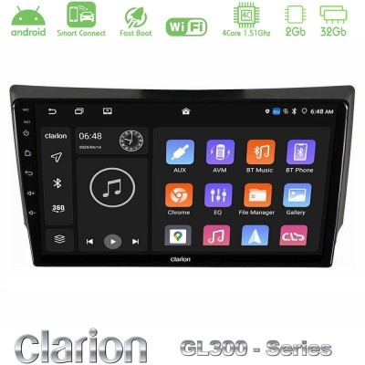 Clarion GL300 Series 4Core Android ClarionOS 2+32GB Ssangyong Rexton 2002-2006 Navigation Multimedia Tablet 9" Με Carplay & Andr