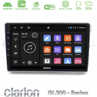 Clarion GL300 Series 4Core Android ClarionOS 2+32GB Toyota Verso 2009-2018 Navigation Multimedia Tablet 9" Με Carplay & Android 