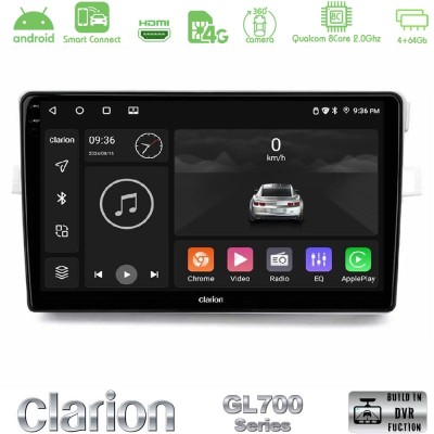 Clarion GL700 Series 8Core Android ClarionOS 4+64GB Toyota Verso 2009-2018 Navigation Multimedia Tablet 9" Με Carplay & Android 
