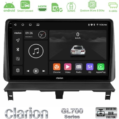 Clarion GL700 Series 8Core Android ClarionOS 4+64GB Peugeot Partner / Citroën Berlingo 2002-2008 Navigation Multimedia Tablet 9"