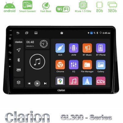 Clarion GL300 Series 4Core Android ClarionOS 2+32GB Mitsubishi Eclipse Cross 2018-2023 Navigation Multimedia Tablet 9" Με Carpla