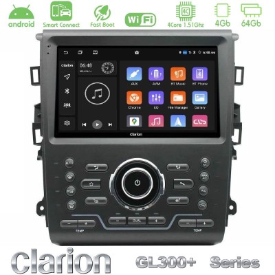 Clarion GL300+ Series 4Core Android ClarionOS 4+64GB Ford Mondeo 2014-2021 Navigation Multimedia Tablet 9"