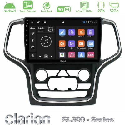 Clarion GL300 Series 4Core Android ClarionOS 2+32GB Jeep Grand Cherokee 2014-2020 Navigation Multimedia Tablet 10" Με Carplay & 