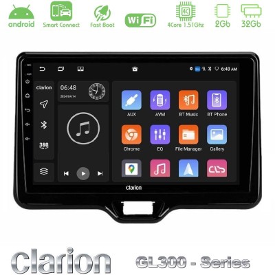 Clarion GL300 Series 4Core Android ClarionOS 2+32GB Toyota Yaris Cross RHD 2020- (Low Version) Navigation Multimedia Tablet 9" Μ