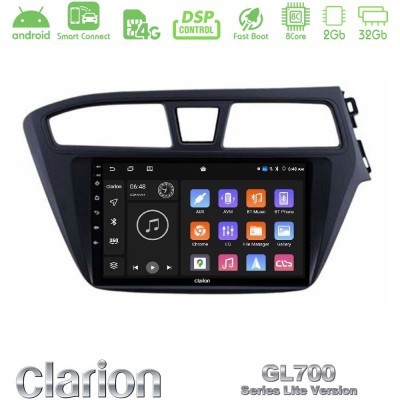 Clarion GL700 Lite Series 8Core Android ClarionOS 2+32GB Hyundai i20 2014-2018 RHD Navigation Multimedia Tablet 9" Με Carplay & 