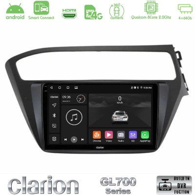 Clarion GL700 Series 8Core Android ClarionOS 4+64GB Hyundai i20 2018-2020 RHD Navigation Multimedia Tablet 9" Με Carplay & Andro