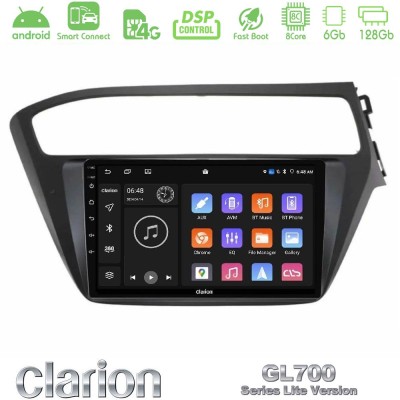 Clarion GL700 Lite Series 8Core Android ClarionOS 6+128GB Hyundai i20 2018-2020 RHD Navigation Multimedia Tablet 9" Με Carplay &