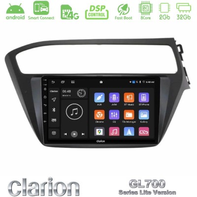 Clarion GL700 Lite Series 8Core Android ClarionOS 2+32GB Hyundai i20 2018-2020 RHD Navigation Multimedia Tablet 9" Με Carplay & 