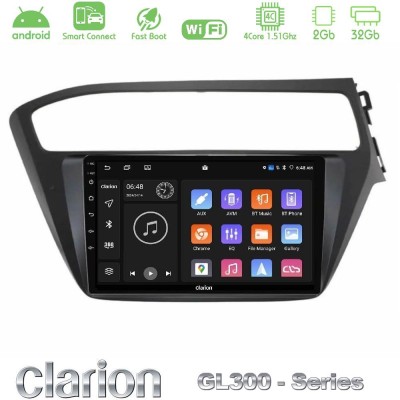 Clarion GL300 Series 4Core Android ClarionOS 2+32GB Hyundai i20 2018-2020 RHD Navigation Multimedia Tablet 9" Με Carplay & Andro