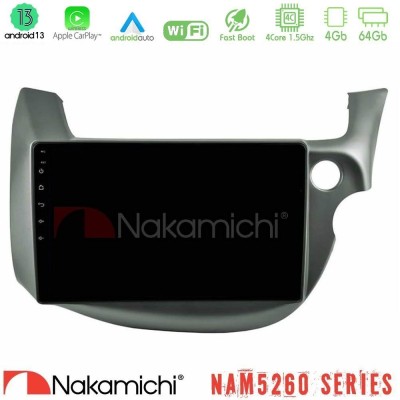 Nakamichi NAM5260 Series 4Core Android13 4+64GB Honda Jazz (Fit) 2009-2013 RHD Navigation Multimedia Tablet 10" Με Carplay & And