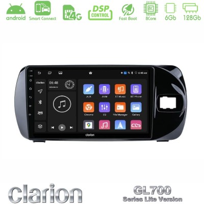 Clarion GL700 Lite Series 8Core Android ClarionOS 6+128GB Toyota Yaris (Vitz) 2015-2020 RHD Navigation Multimedia Tablet 9" Με C