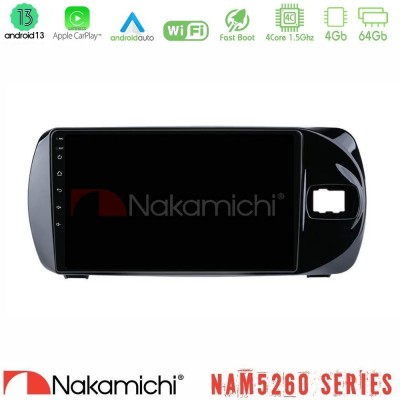 Nakamichi NAM5260 Series 4Core Android13 4+64GB Toyota Yaris (Vitz) 2015-2020 RHD Navigation Multimedia Tablet 9" Με Carplay & A
