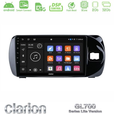Clarion GL700 Lite Series 8Core Android ClarionOS 2+32GB Toyota Yaris (Vitz) 2015-2020 RHD Navigation Multimedia Tablet 9" Με Ca
