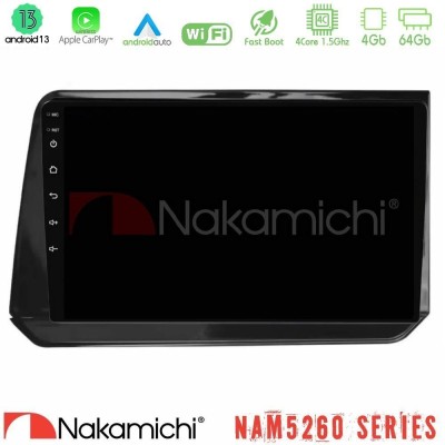Nakamichi NAM5260 Series 4Core Android13 4+64GB Nissan Note 2021-2026 RHD Navigation Multimedia Tablet 10" Με Carplay & Android 