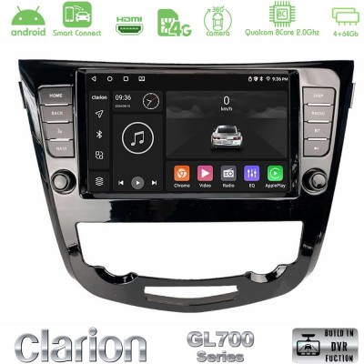 Clarion GL700 Series 8Core Android ClarionOS 4+64GB Nissan Qashqai J11 (AUTO A/C) Navigation Multimedia Tablet 9" Με Carplay & A